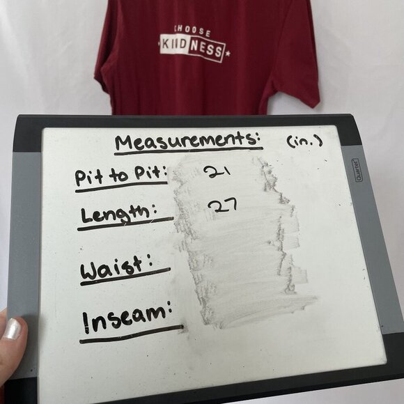 Choose Kindness Here & Now Burgundy Cotton T-Shirt XL women's short sleeved top - Picture 6 of 7